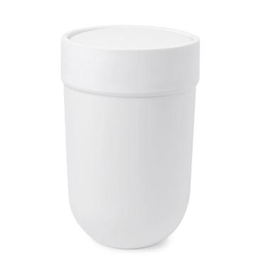 Imagem de Lixeira em plástico com tampa basculante Umbra Touch 6 litros branco