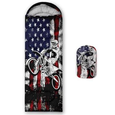 Imagem de Axolotl Saco de dormir para meninos e adultos Motorcycle Racer – Leve, quente, clima frio, impermeável, mochilão, equipamento de acampamento