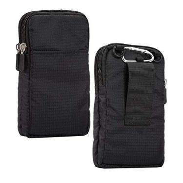 Imagem de Pequena bolsa transversal para celular, suporte de celular para clipe de cintura, bolsa carteiro esportiva 6.0, bolsa transversal com alça de ombro, zíper e clipe de cinto com gancho de trava