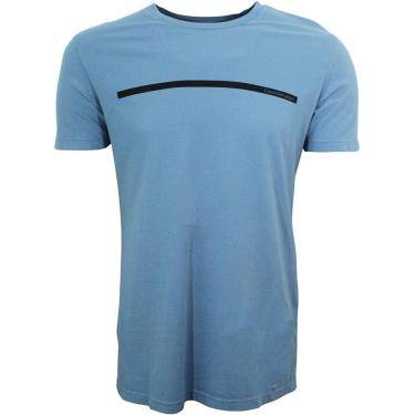 Imagem de Camiseta Calvin Klein Palito Indigo Azul Masculina-Masculino