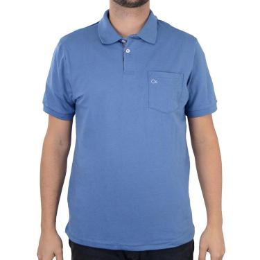 Imagem de Camisa Polo Masculina Ogochi Essencial Slim Azul - 007000-Masculino
