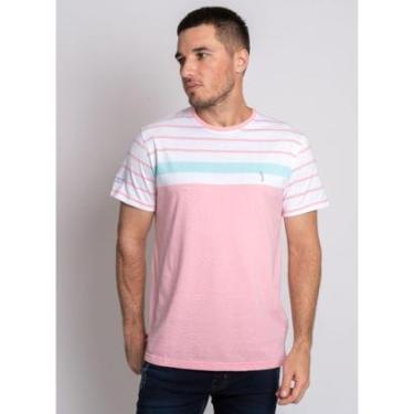Imagem de Camiseta Aleatory Listrada Soft Rosa-Masculino
