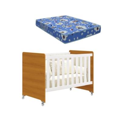 Imagem de Berço Americano Evolution Multifuncional 4 em 1 Branco Fosco/Savana com Colchão - Reller