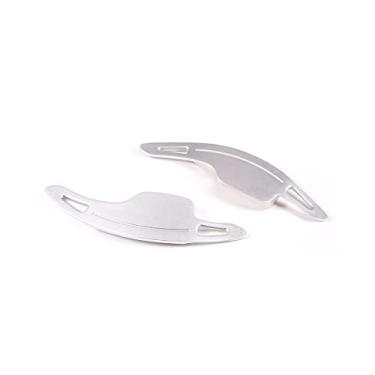 Imagem de 2 peças de acessórios interiores extensões de câmbio de volante coloridas para Chevy Chevrolet C7 Corvette 2014-2019 (alumínio, para câmbio de volante, prata)