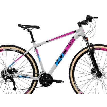 Imagem de Bicicleta Aluminio Aro 29 KOG 27 Marcha Cassete/K7 11/36 Dentes Freio a Disco Garfo com Suspensão,19,Branco Rosa
