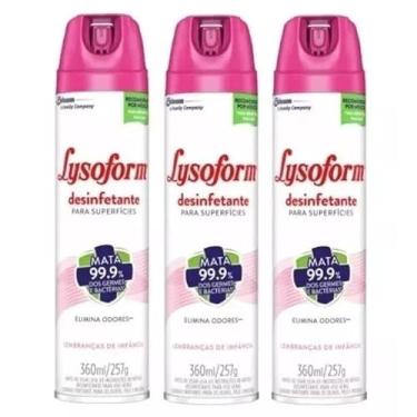 Imagem de KIT com 3 Desinfetante Lysoform Superfícies 360ml - Lembrança de Infância