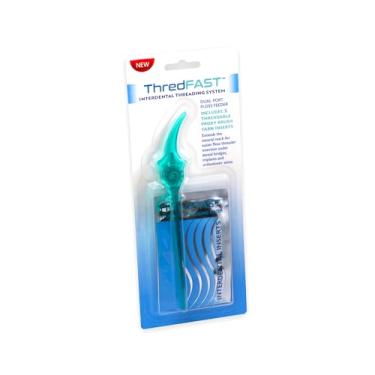 Imagem de ThredFAST Sistema de rosqueamento interdental com inserções de escova proxy rosqueáveis, para passar fio dental sob pontes, implantes, fios ortodônticos e outros locais difíceis de alcançar na boca.