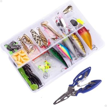 Imagem de Kit Pesca Iscas Artificiais + Alicate + Estojo 101 Peças