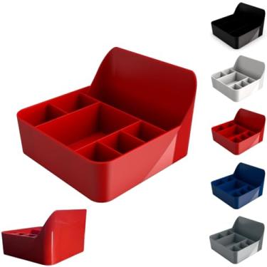 Imagem de Kit 12 Porta Guardanapo Sachê Galheteiro Mesa Balcão Bancada Organizador Suporte Multiuso Divisórias (Vermelho)