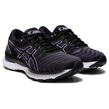 Imagem de ASICS Women's Gel-Nimbus 22 Running Shoes, 5M, Black/Lilac TECH