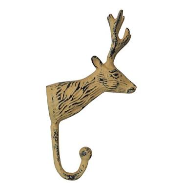 Imagem de Cabideiro Rustic Deer Head Amarela em Alumínio - Urban - 18x10 cm