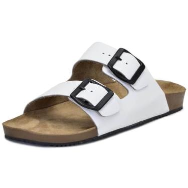 Imagem de Pierrô, Sandália birken Pierrô anatômica couro legítimo cor branca Tamanho:33;Gênero:Feminino;Cor:Branco