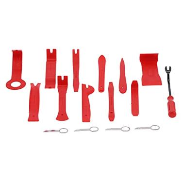 Imagem de 16pcs ferramenta de remoção automática kit de reparo de áudio de alavanca de acabamento para mesa de instrumentos do painel da porta do carro (Red)