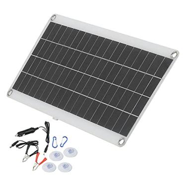 Imagem de Placa de Carregador Solar 20W, Dobrável até 30 Graus, Carregadores Solares à Prova D'água IP65, Painel Solar Portátil Com Portas USB Duplas para Luz de Emergência