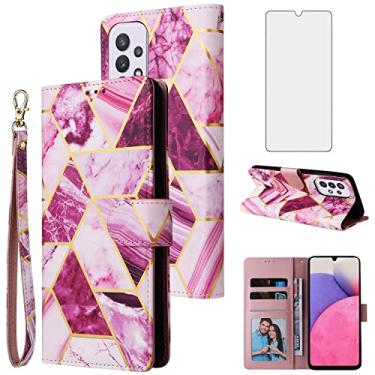 Imagem de Asuwish Capa carteira compatível com Samsung Galaxy A33 5G 2022 e protetor de tela de vidro temperado de couro com suporte para cartão com suporte para celular para Gaxaly A33 G5 Galaxies 33A SM A336U