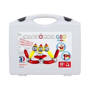 Imagem de Jogo Magnético Magforma GEO Creations 32 peças brinquedo educativo