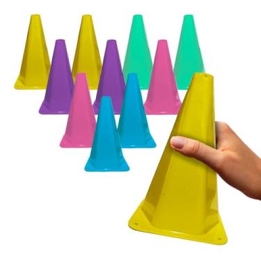 Imagem de Kit 10 Cones De Agilidade Colorido Para Treino Funcional Cone Demarcatório