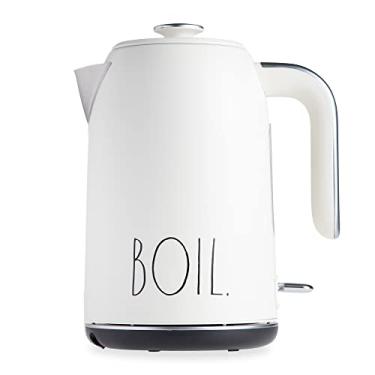 Imagem de Rae Dunn Chaleira elétrica de água – cafeteira de aço inoxidável, chaleira de chá de 1,7 litros, chaleira elétrica de água com proteção de desligamento automático contra ebulição seca, energia