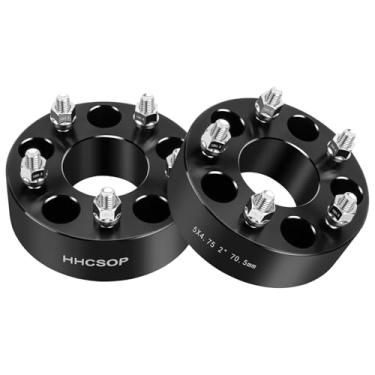Imagem de HHCSOP Espaçadores de roda 5 x 4,75 a 5 x 4,75 cm de 5 cm para Chev-rolet S10 1982-2004 S10 Blazer 1984-2013 Corvette, adaptadores de roda 5 x 120,65 mm de espessura 50 mm com furo de 70,5 mm 2 x 1,5 Pinos, conjunto de 2