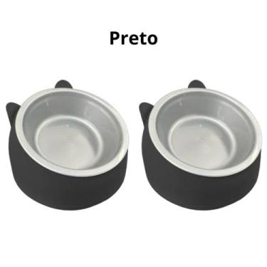 Imagem de Kit 2 Comedouro ergonômico orelha gatinho 2 em 1 postura correta - 2d 