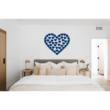 Imagem de Kit 108 Adesivos Coração Decoração Sala, Quarto - Imprimax, AZUL NOTUR