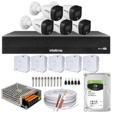 Imagem de Kit 5 Câmeras Segurança Intelbras Full Color Dvr 8 Ch Hd 1tb