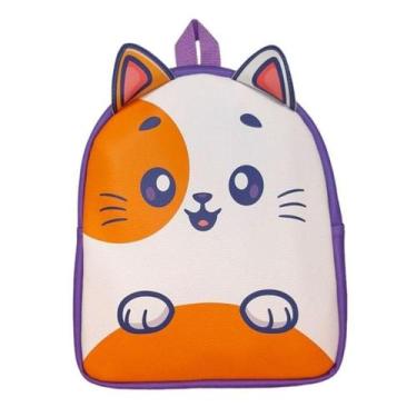Imagem de Mochila De Costas Gatinho Roxo Roxa Infantil Escolar Meninas - Sude