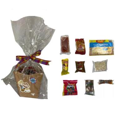 Imagem de Cesta Cachepot Doces Festa Junina Para 1 Pessoa Com 17 Itens - Blook