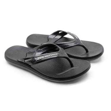 Imagem de Chinelo Alcalay Masculino Tropical Planet Esporão Conforto, Preto, 42