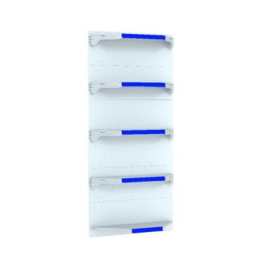 Imagem de Kit 5 Bandejas Para Gondola Canto 202 Fit 40/60 Branco Pe Azul - Amapá