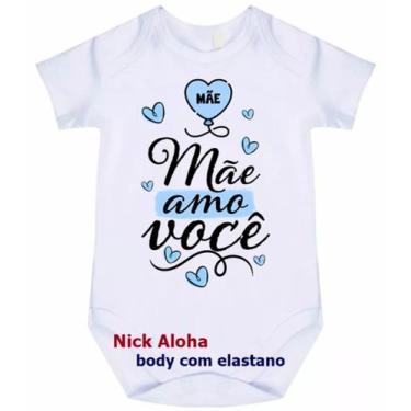Imagem de body bebê mãe amo você cód 9674 - nick aloha, Branco, M