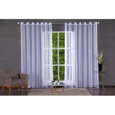 Imagem de Cortina Voil Transparente Sem Forro Sala Quarto 4,00 x 2,50 - Feffo Co