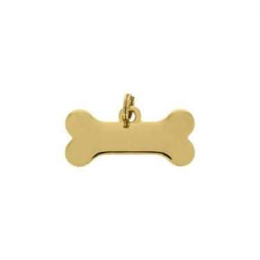 Imagem de Pingente para Cachorro Banhado Ossinho Ouro com Argola - Le Blu Acessó