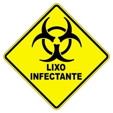 Imagem de Adesivo Lixo Infectante 1 Unidade 20x20cm - Teu Adesivo, Amarelo