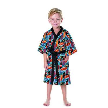Imagem de Roupão Aveludado Infantil Quimono Estampado Liga da Justiça P - Lepper