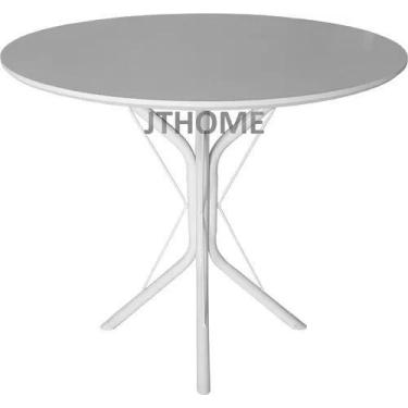 Imagem de Mesa 70cm Base Ana 4 Apoio Sala Cozinha Centro Lateral Branco - jthome