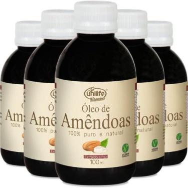 Imagem de Kit 5 Óleo de Amêndoas 100% Puro Unilife - Extraído a frio