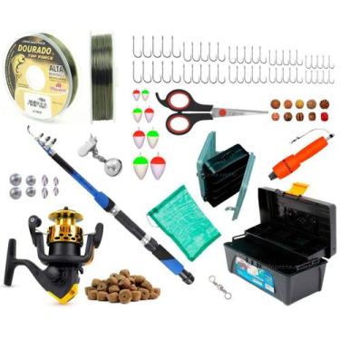 Imagem de Kit de Pesca C/ Vara Telescópica Molinete e Caixa C/ Acessórios (Ref. 