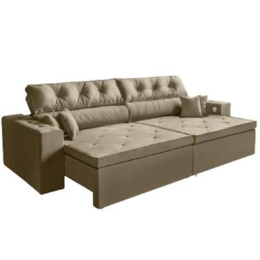 Imagem de Sofá 4 Lugares Smart 2,62 Metros Castor Retrátil, Reclinável Tecnologi