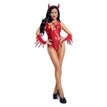 Imagem de Starline Fantasia feminina sexy como Hades, fantasias de tamanho adulto, Vermelho, M