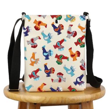 Imagem de G2TUP Dala Galo inspirado presente galo galo bolsa transversal bolsa de viagem sueca tradições escandinavas presente, Galinha galo X