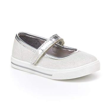 Imagem de Simple Joys by Carter's Sapato casual Mary Jane Mia para meninas e crianças, Prata, 11 Little Kid