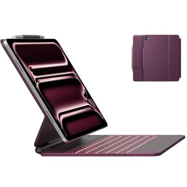 Imagem de typecase Capa com teclado para iPad Pro de 13 polegadas (M5 2025 / M4 2024), teclado mágico com luz de fundo de 11 cores, capa para teclado com suporte para lápis, trackpad multitoque, suporte