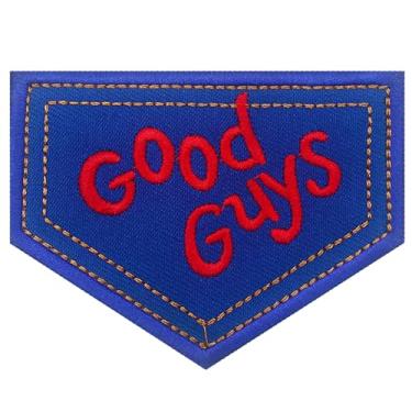 Imagem de 8 peças de adesivos Good Guys para fantasia de Chucky, adultos, mulheres, adultos, homens, camisola, suéter de Halloween, macacões bonzinhos, tatuagens temporárias de Halloween - Passar a ferro