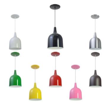 Imagem de Kit 8 Luminária Pendente Gota Com Interior Branco Brilho Com Fiação 11