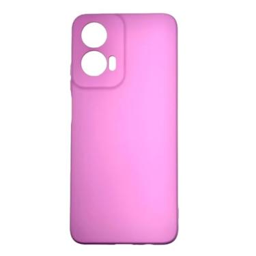 Imagem de Capa Compativel com Moto G35 Silicone Macia Aveludada Forro Interno Luxo Rosa Bebe