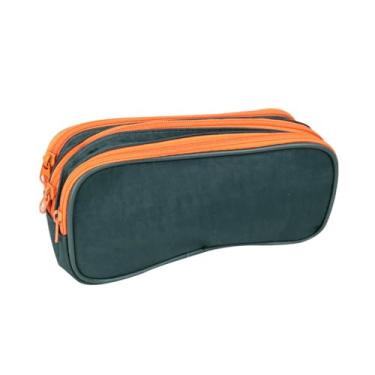 Imagem de ESTOJO DE NYLON COM 3 DIVISÓRIAS 21,5CM (CINZA)