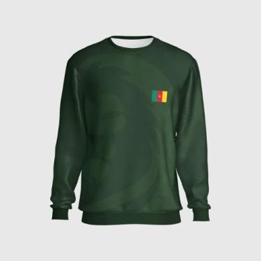 Imagem de Blusa Moletom Copa Camarões Time Futebol Confortável País - Bueno Stor