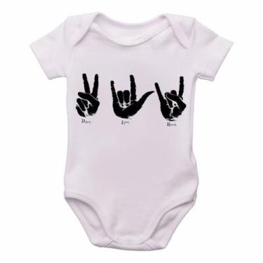 Imagem de body nenê criança roupa bebê Paz love rock - Empório Dutra, M   ( 2-4 