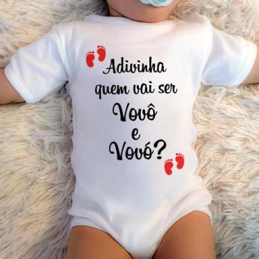 Imagem de Body Baby Personalizado Adivinha Quem Vai Ser Vovô E Vovó - Hira Desig